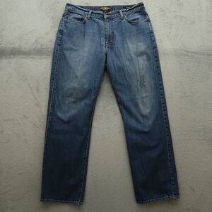 Lucky Brand Jeans Mens Size 36x34 Blue 181 Relaxed Straight 100% Cotton Denim